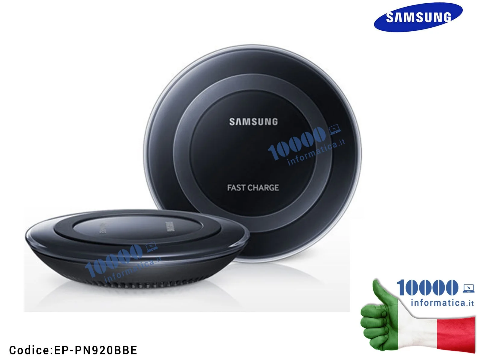 EP-PN920BBE Ricarica Wireless Pad SAMSUNG Galaxy S6 Edge + Plus [NERO] Veloce Fast Charging