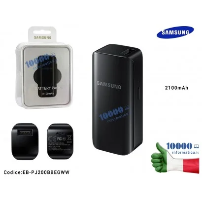 Batteria Esterna Portatile USB Power Bank SAMSUNG 2100mAh [NERO]