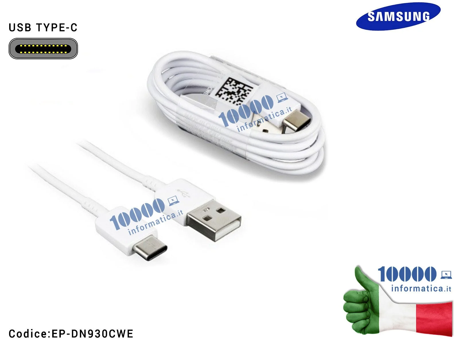 EP-DN930CWE Cavo Dati Ricarica Type-C USB TYPE C SAMSUNG [BIANCO] EP-DN930CWE
