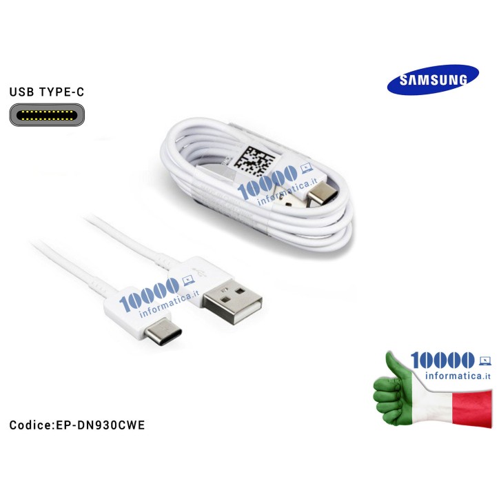 Cavo Dati Ricarica Type-C USB TYPE C SAMSUNG [BIANCO] EP-DN930CWE