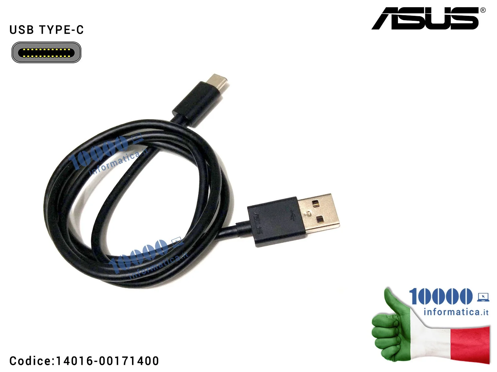 14016-00171400 Cavo USB-C Dati Ricarica Type-C ASUS ZenFone [NERO] 14016-00171400