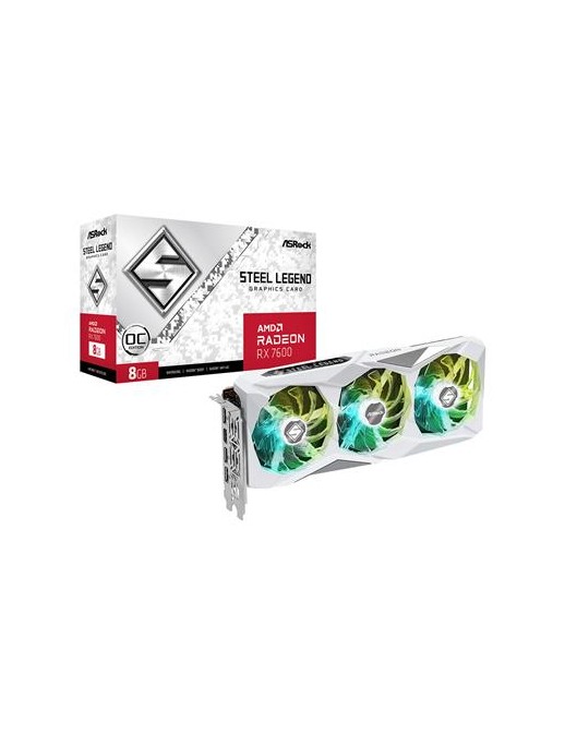 RX7600 SL 8GO ASROCK RX7600 SteelLegendW 8GO
