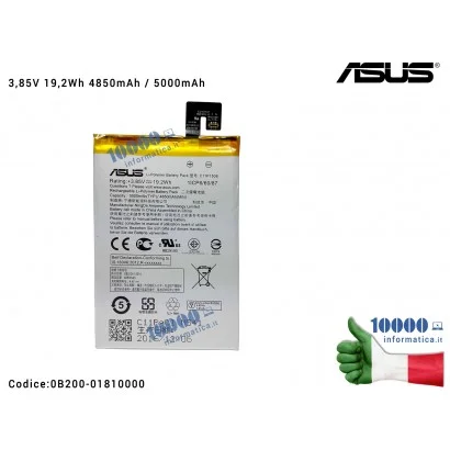 0B200-01810000 Batteria C11P1508 ASUS ZenFone Max ZC550KL (Z010D) [3,85V 19,2Wh 5000mAh] 0B200-01810000