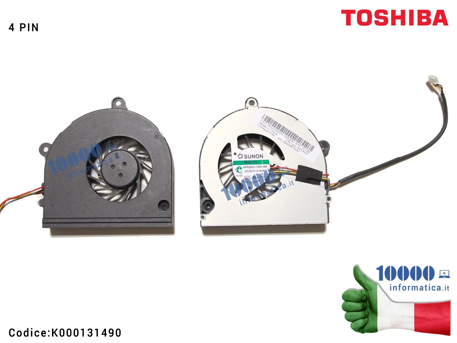 K000131490 Ventola Fan TOSHIBA Satellite P850 P855 P855D P770D P775D DC28000ARD0 K000131490 Ventola Fan TOSHIBA Satellite P850 P855 P855D P770D P775D DC28000ARD0
