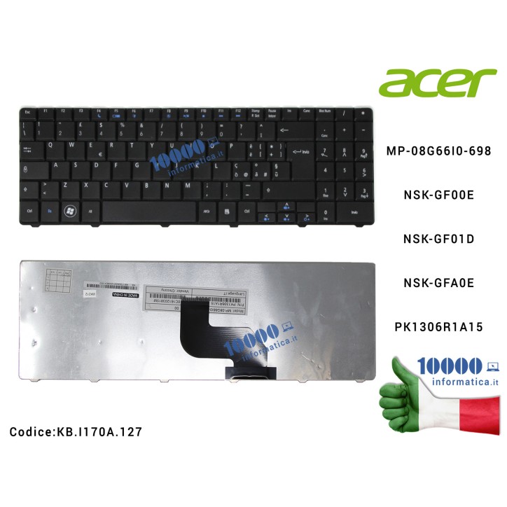Tastiera Italiana ACER Aspire 5516 5517 5241 5332 5532 5541 5541G 5732Z (NERA)
