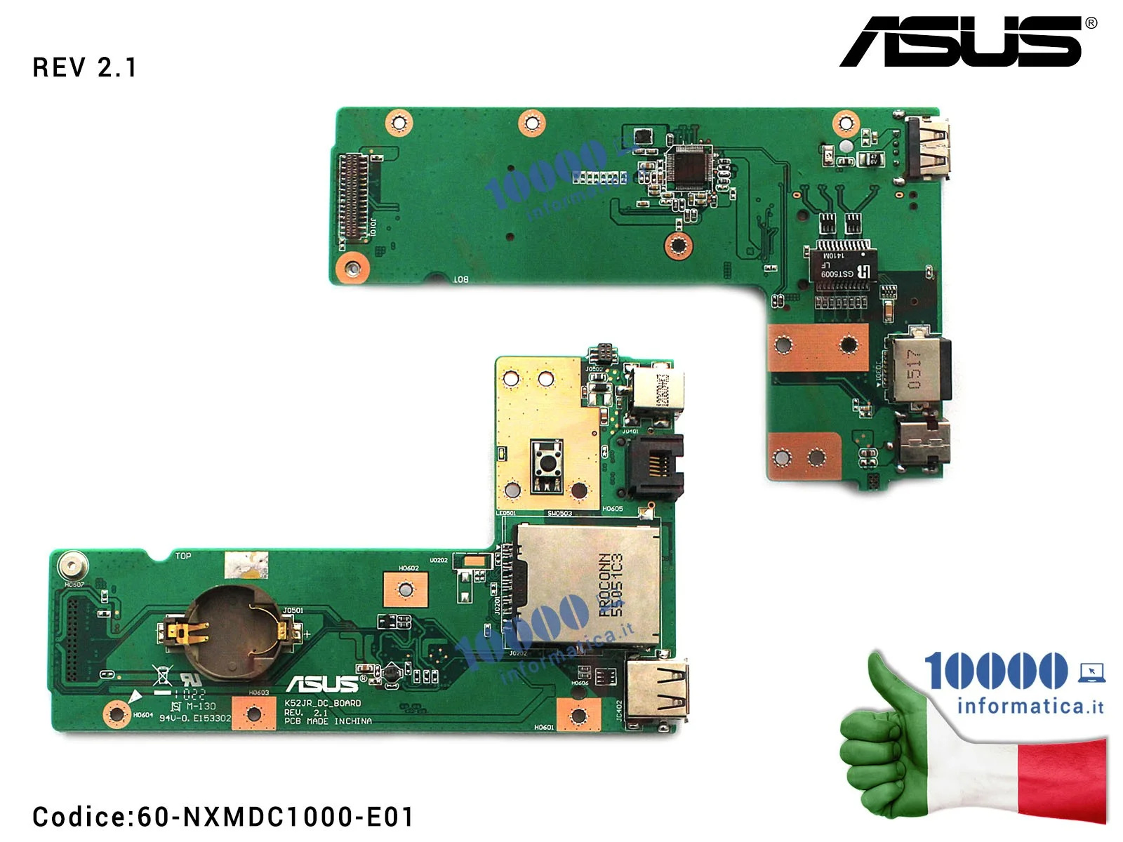 60-NXMDC1000-E01 Connettore DC Power PJ06X Board USB LAN ASUS K52 Series X52J K52J K52JC K52JK K52JT K52F K52D K52DR 60-NXMDC...