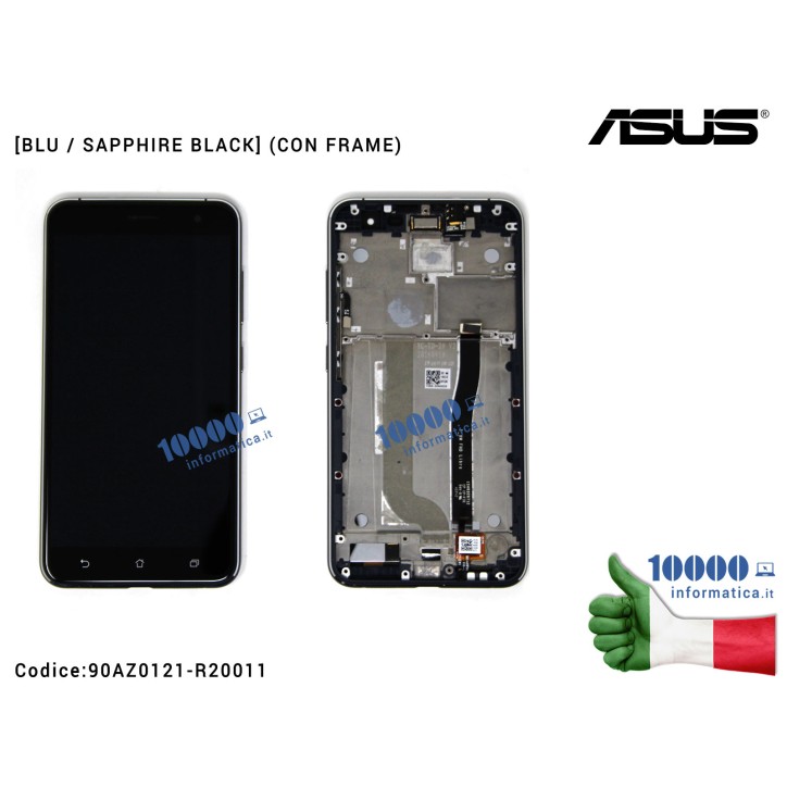 Display LCD con Vetro Touch Screen ASUS ZenFone 3 ZE552KL (Z012D) [BLU / SAPPHIRE BLACK] (CON FRAME) Z012S Z012DE