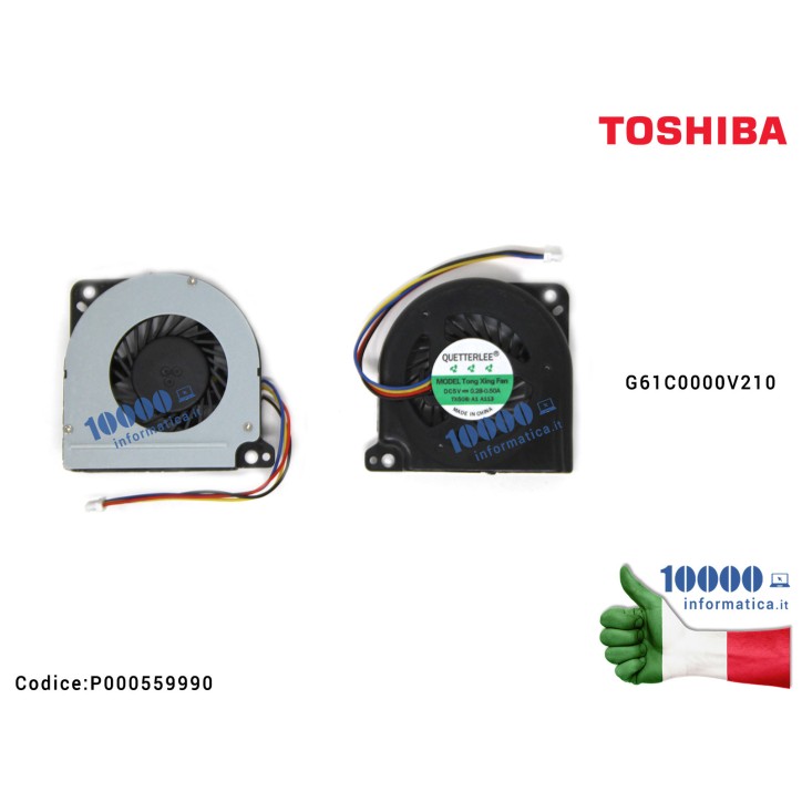 Ventola Fan TOSHIBA Portege R700 R705 R800 R830 R835 R930 R930 (4 PIN) G61C0000V210