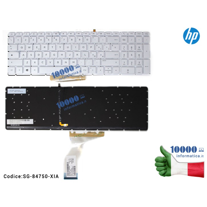 Tastiera Italiana Retroilluminata (BIANCA) HP Pavilion 15-AB 15-AE 15-AH 15-AK 15-AN 15-AQ 15-AS 15-AU 15-AW 15-BC 15-BK 15-UN [