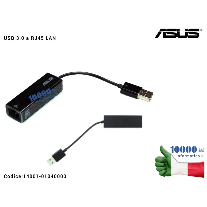 Adattatore USB 3.0 a RJ45 LAN Dongle ASUS ZenBook Pro 15 UX580 UX580DG 10/100/1000 Mbps