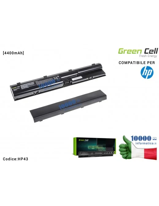 HP43 Batteria QK646AA Green Cell Compatibile per HP ProBook 4330 4430 4530 4535 4540 [4400mAh]