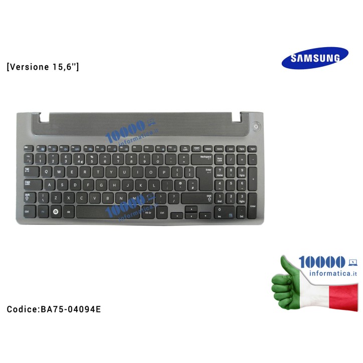 Tastiera Italiana Completa di Top Case Superiore SAMSUNG NP350V5C NP350E5C NP355E5C NP355V5C [Versione 15,6'']