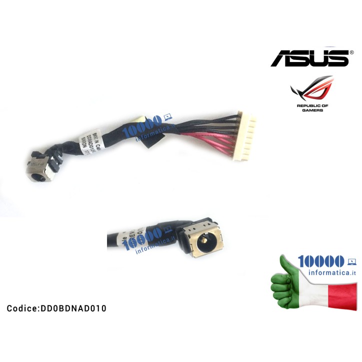 Connettore di Alimentazione DC Power Jack ASUS ROG Strix GL703VD GL703VM GL503 FX503 GL703