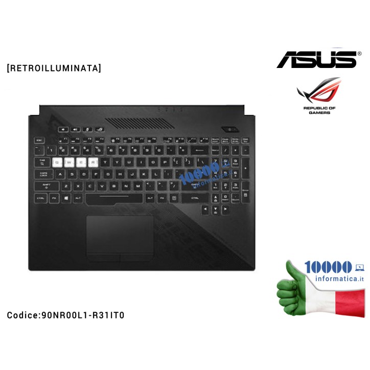 Tastiera Italiana Completa di Top Case Superiore ASUS ROG Strix Hero II GL504GM GL504GS