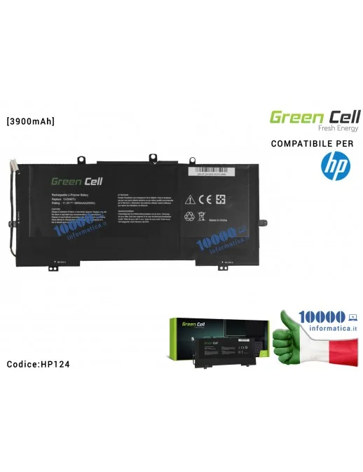 HP124 Batteria HSTNN-IB7E Green Cell Compatibile per HP Envy 13-D 13-D000 13-D010NW 13-D011NW 13-D020NW 13-D150NW VR03XL [390...