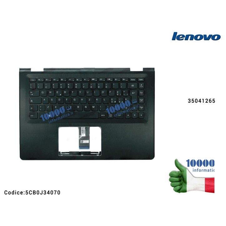 Tastiera Italiana Completa di Top Case Superiore LENOVO Yoga 500-14 500-14IHW (80N5) 500-14ISK (80R5) 500-14IBD (80N4) 500-14ACL