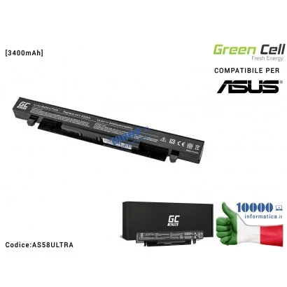 Batteria A41-X550 Green Cell ULTRA Compatibile per ASUS A450 A550 R510 R510CA X550 X550CA X550CC X550VC [3400mAh]