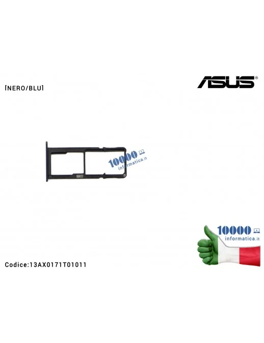 13AX0171T01011 Carrello SIM Tray SD Card ASUS ZenFone 5 Lite ZC600KL (X017DA) [NERO/BLU]