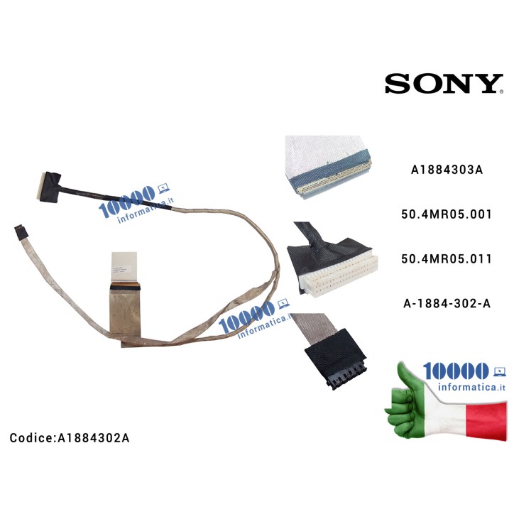 Cavo Flat LCD SONY SVE17 SVE171 SVE171A SVE171B1 Z70 Z70CR LED A1884303A 50.4MR05.001 50.4MR05.011