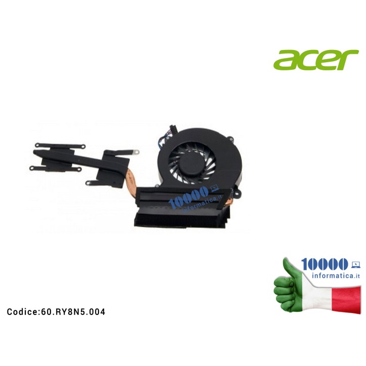Ventola Fan CPU + Dissipatore Heatsink ACER Aspire M3-580 M3-580G M3-581G M3-581PT M3-581PTG M3-581T M3-581TG