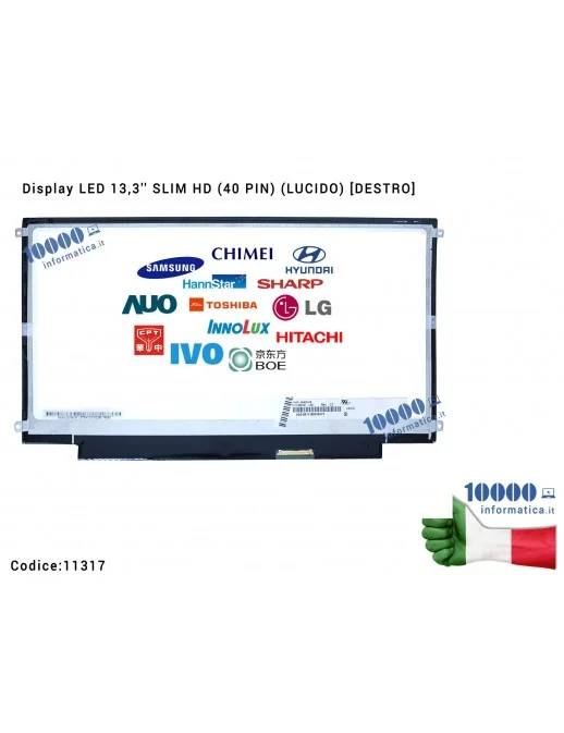 11317 Display LCD 13,3'' Slim HD (40 PIN) (L) B133XW01 V.2 V2
