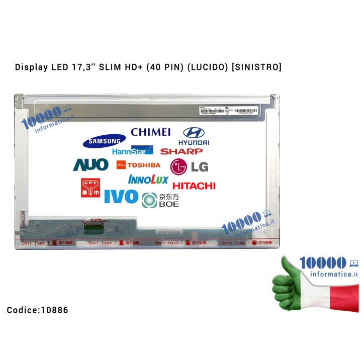 Display LCD 17,3'' HD+ (40 PIN) (L) [1600x900] LTN173KT02 N173FGE-L23 REV C.1 LP173WD1 (TL)(A1) LP173WD1(TL)(H8)