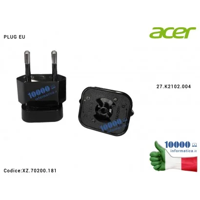 XZ.70200.181 Plug EU per Alimentatore ACER Aspire Switch 10 SW5-011 Iconia A100 A101 A200 A210 A211 A3-A10 A500 A501 B1-710 B...