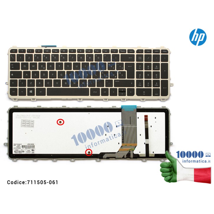 Tastiera Italiana Retroilluminata HP Envy 15-J 17-J M7-J Series (FRAME SILVER) 711505-061 720744-061 NSK-CN4BV 9Z.N9HBV.40E 6037 Tastiera Italiana Retroilluminata HP Envy 15-J 17-J M7-J Series (FRAME SILVER) 711505-061 720744-061 NSK-CN4BV 9Z.N9HBV.40E 6037