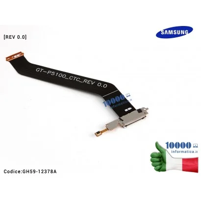 GH59-12378A Connettore Cavo Flex Dock Ricarica SAMSUNG Galaxy Tab 2 GT-P5100 GT-P5110 [REV 0.0]
