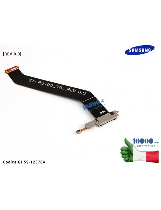 GH59-12378A Connettore Cavo Flex Dock Ricarica SAMSUNG Galaxy Tab 2 GT-P5100 GT-P5110 [REV 0.0]