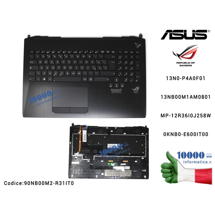 Tastiera Italiana Completa di Top Case Superiore ASUS [NERO] ROG G750JX G750JW G750 G750JH G750JM G750JS G750JY G750JZ 13N0-P4A0