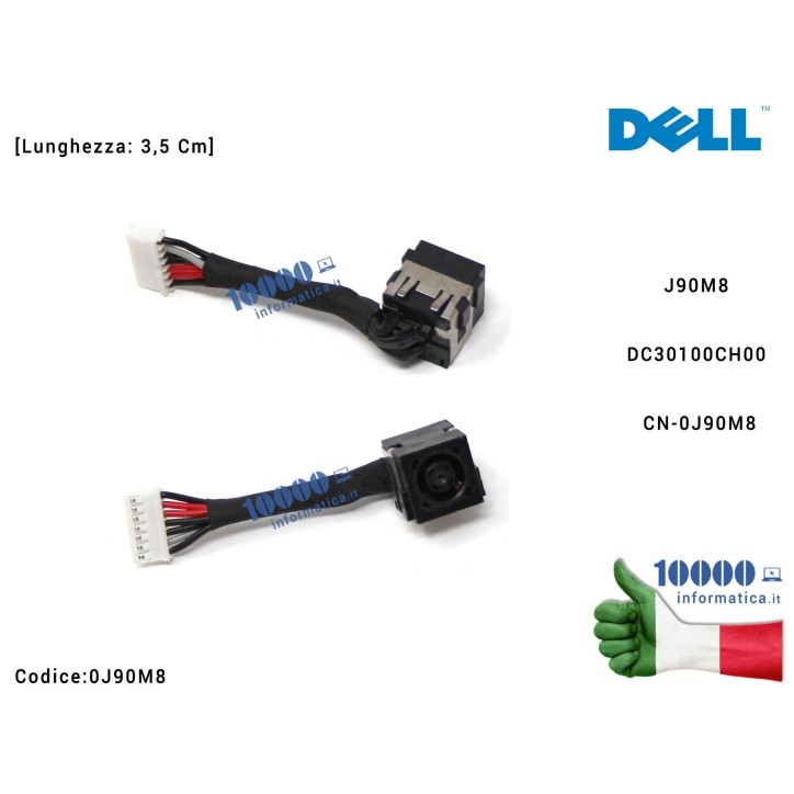 Connettore di Alimentazione DC Power Jack DELL Latitude E6420 E4200 [3,5 Cm] J90M8 DC30100CH00 CN-0J90M8