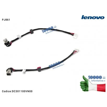 DC301100VN00 Connettore DC Power Jack PJ861 LENOVO IdeaPad 100-15IBY 100-14IBY DC301100VN00