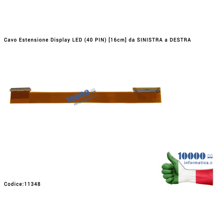 Cavo Estensione Display LED (40 PIN) [16cm] da SINISTRA a DESTRA per panelli da 10,1" a 15,6"