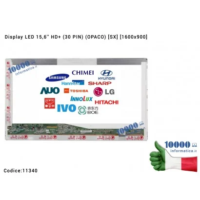11340 Display LCD 15,6'' HD+ (30 PIN) (O) [1600x900] LP156WH2 (TP)(B1) LTN156KT01-001 LP156WD1 (TP)(B1) 0P727R