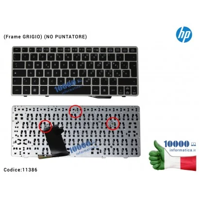 Tastiera Italiana HP EliteBook 2560P 2570P (Frame GRIGIO) (NO PUNTATORE)