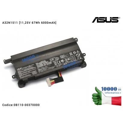 Batteria A32N1511 ASUS ROG G752VL G752VM G752VT [11,25V 67Wh 6000mAh]