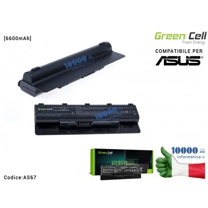 AS67 Batteria A32-N56 Green Cell Compatibile per ASUS G56 N46 N56 N56DP N56V N56VM N56VZ N76 [6600mAh]