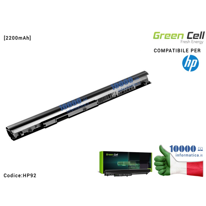 Batteria HSTNN-IB5S Green Cell Compatibile per HP 248 G1 340 G1 HP Pavilion 14-N 15-N [2200mAh]