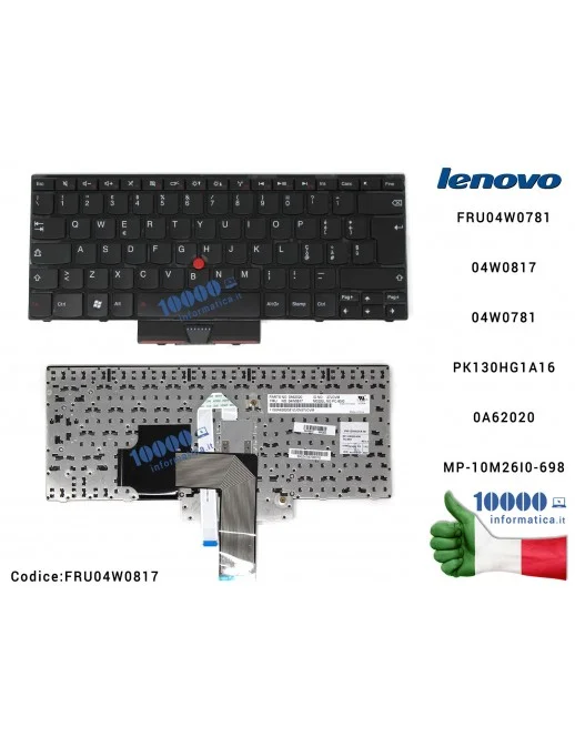 FRU04W0817 Tastiera Italiana LENOVO ThinkPad Edge E320 E325 E420 E420s E425 04W0817 04W0781 PK130HG1A16 0A62020 MP-10M26I0-698