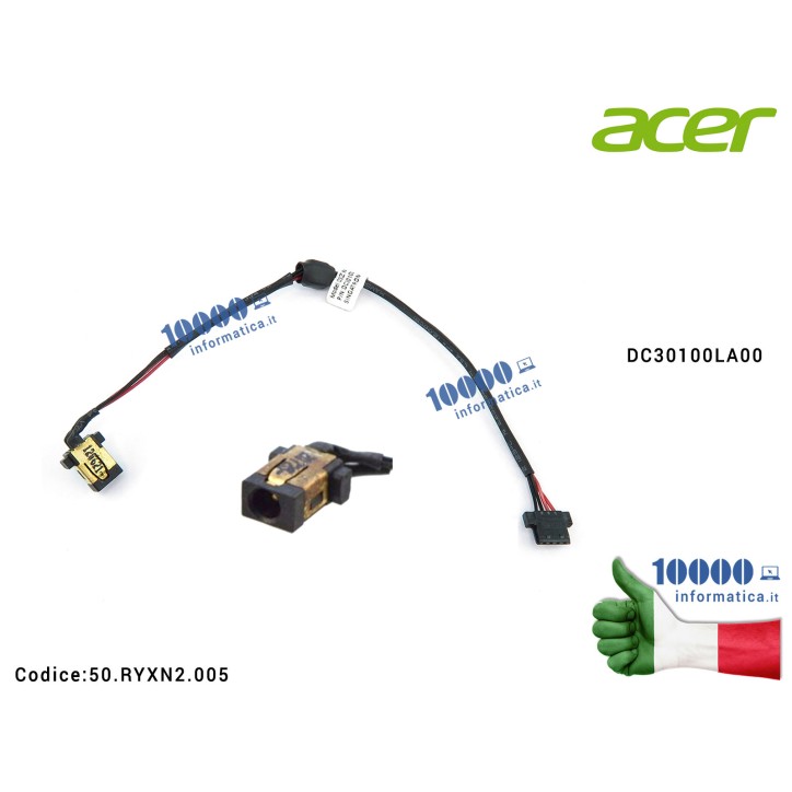 Connettore di Alimentazione DC Power Jack PJ603 ACER Aspire S5-391 DC30100LA00