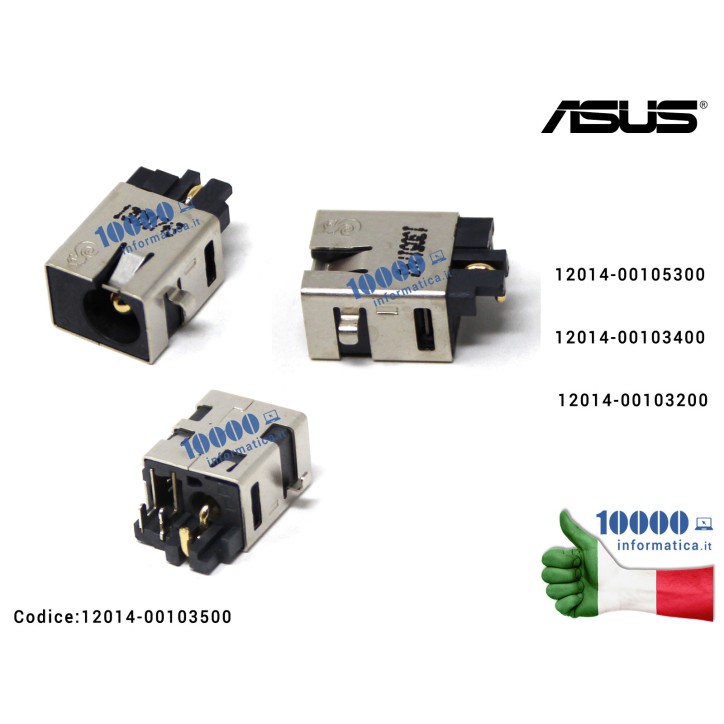 Connettore di Alimentazione DC Power Jack ASUS K501L K501LB K501U K501UX S451L S451LA S551L S551LB S551LN TP500L X402CA X502CA 12014-00105300 12014-00103400 12014-00103200