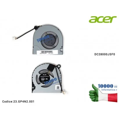 23.GP4N2.001 Ventola Fan CPU ACER Aspire A315-55KG A315-56 A315-57G A317-32 Ventola Fan CPU ACER Aspire A315-33 A315-41 A315-...