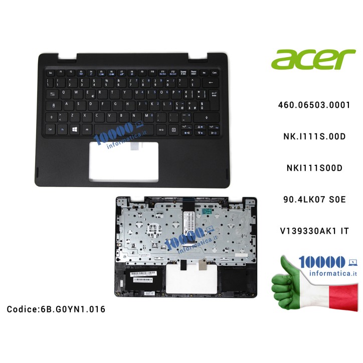 Tastiera Italiana Completa di Top Case Superiore ACER Aspire R11 R3-131T 460.06503.0001 NK.I111S.00DNKI111S00D 90.4LK07 S0E V139