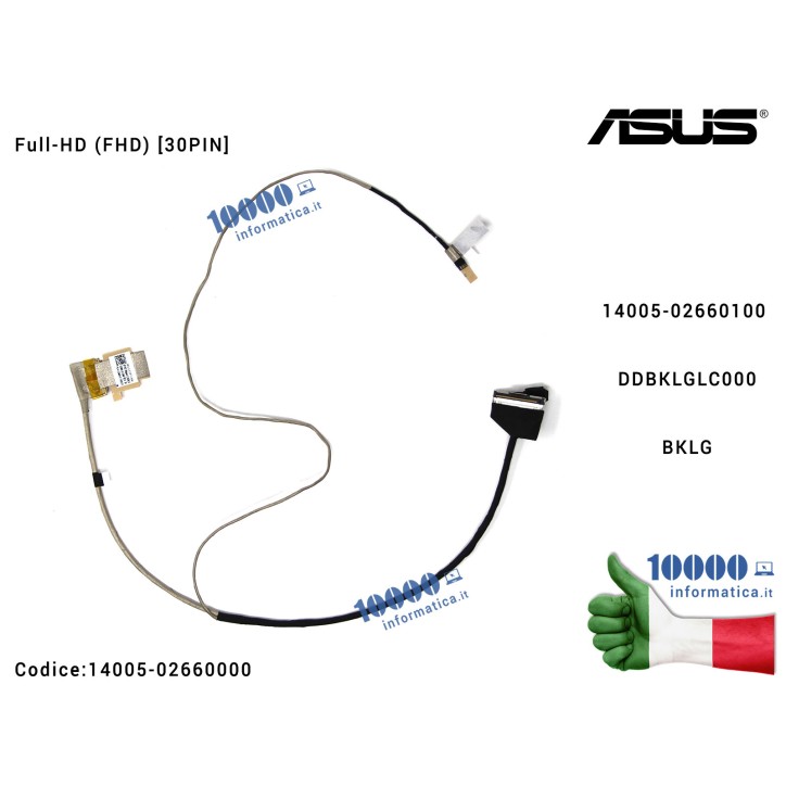 Cavo Flat LCD ASUS [FHD] [30 PIN] TUF Gaming FX504G FX504GD FX504GE FX504GM (Full-HD) 14005-02660100 DDBKLGLC000 BKLG
