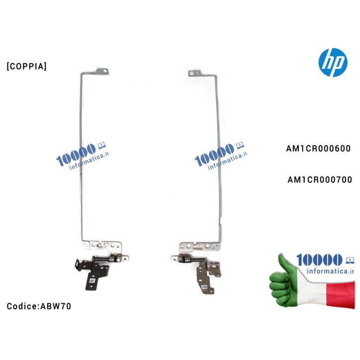 Cerniere Hinges HP Envy 17-N M7-N M7-N100 M7-N101DX TPN-C123 [COPPIA] AM1CR000600 AM1CR000700 [NON TOUCH]