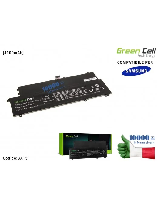 SA15 Batteria AA-PLWN4AB Green Cell Compatibile per SAMSUNG NP530U3B NP530U3C [4100mAh]