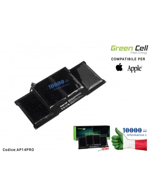 AP14PRO Batteria A1377 Green Cell PRO Compatibile per APPLE MacBook Air 13 A1369 A1466 A1469 A1405