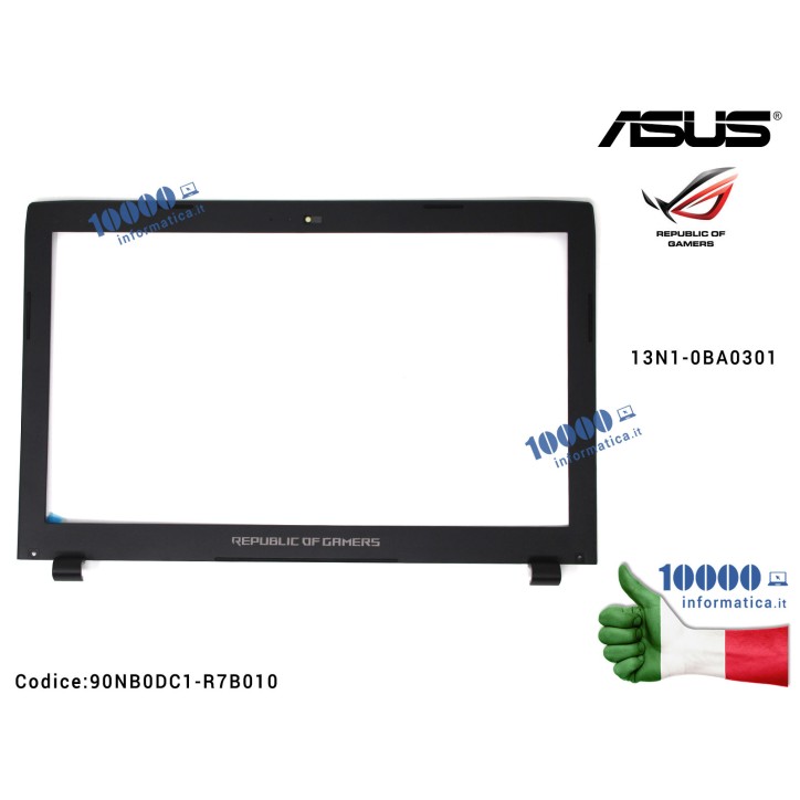 Cornice Display Bezel LCD ASUS ROG Strix F53VD F53VW ZX53VW G553VW FX552VE FX553VD G553VD GL553VD GL553VE GL553VW [15''] 13N1-0BA0301 90NB0DC1-R7B010