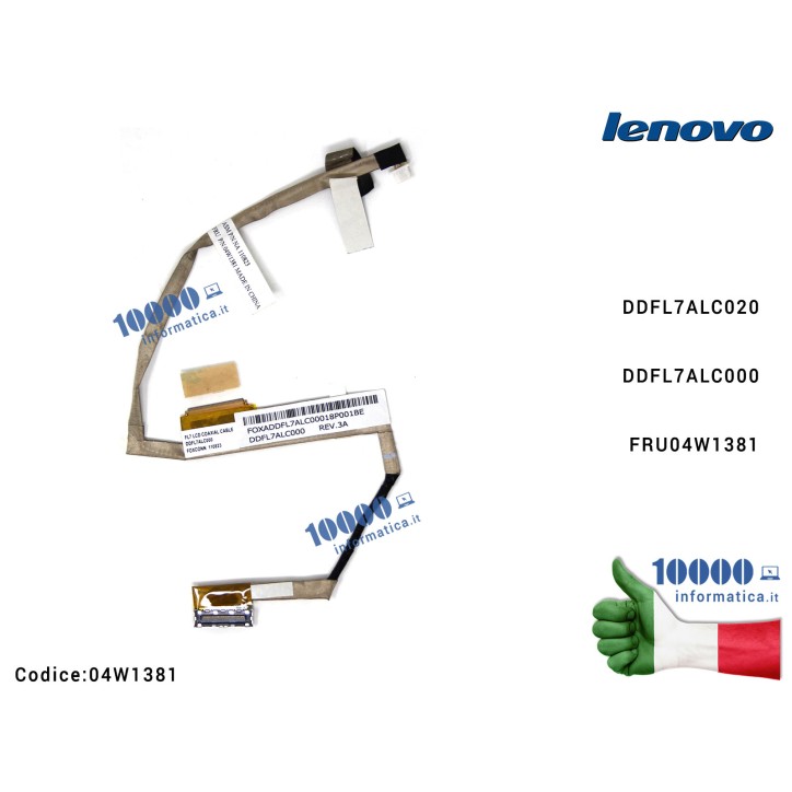 Cavo Flat LCD LENOVO X120e 04W1381 DDFL7ALC020 DDFL7ALC000 FRU04W1381